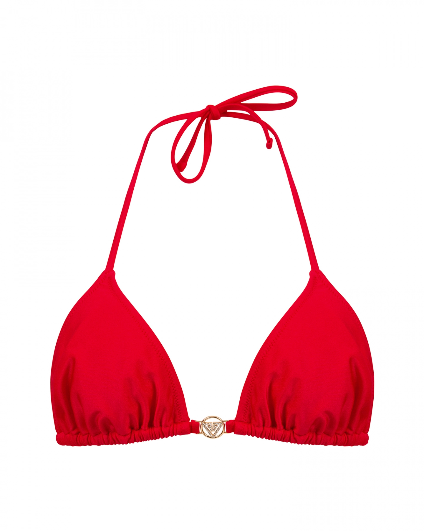 Red Removable Pads Triangle Bikini Top M Vivien Vance